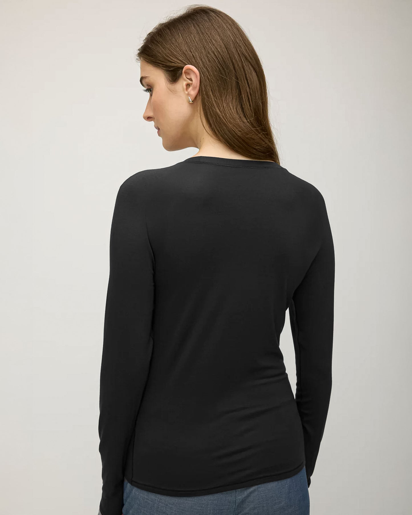 Black Basic Long Sleeve Undershirt