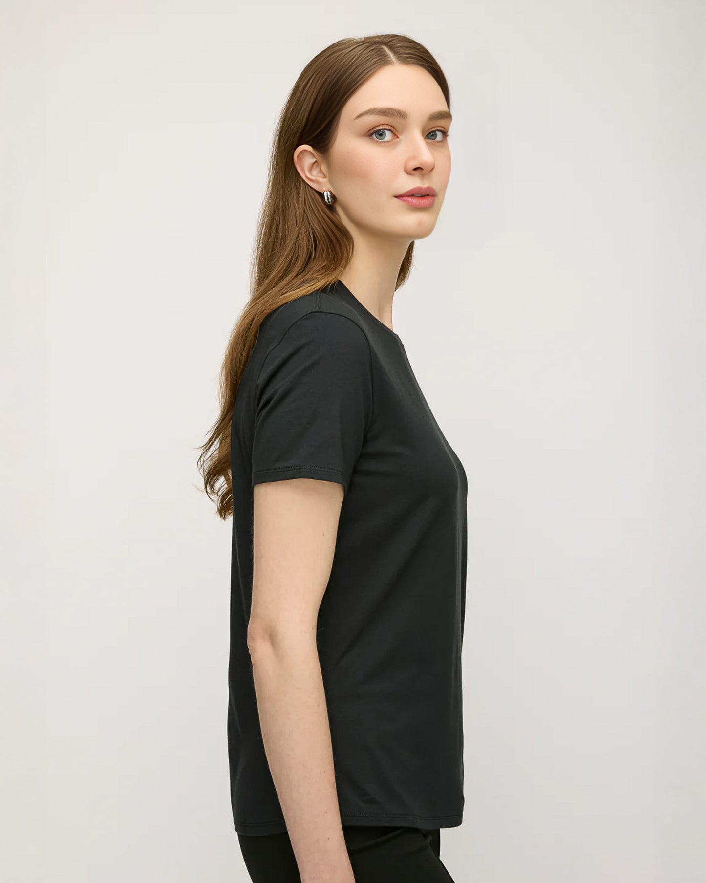 Black Basic Short Sleeve Undershirt