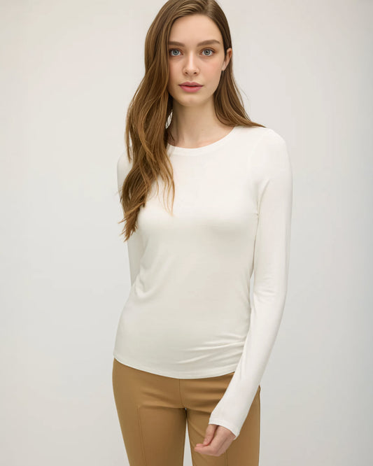 White Basic Long Sleeve Undershirt
