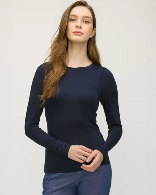 Navy Basic Long Sleeve Undershirt