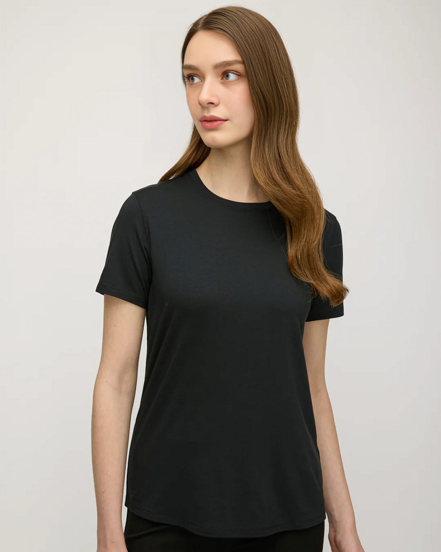 Black Basic Short Sleeve Undershirt