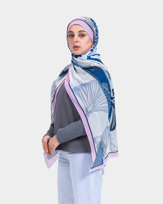 Indigo Chiffon Scarf