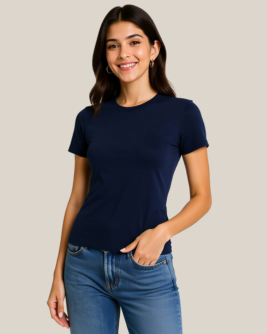 Navy Basic Short Sleeve Undershirt